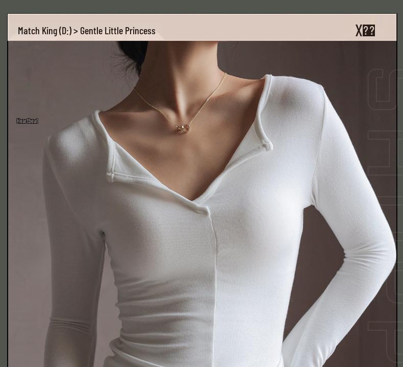 Women's High-Quality Modal V-Neck Long-Sleeve Base Layer Shirt