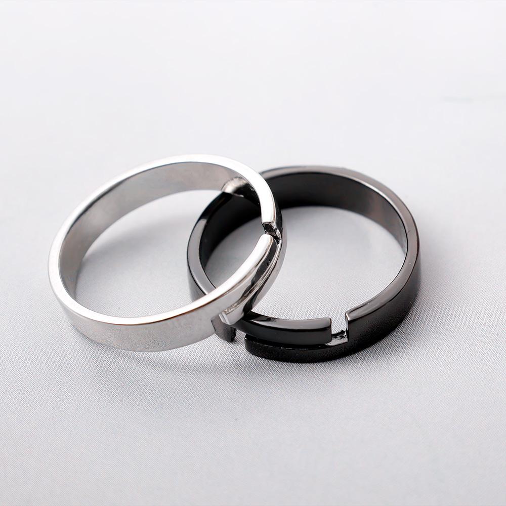 1/2 Stück Romantische Partnerringe für Damen Herren Punk Herz EKG Schwarz Weiß Ewige Liebe Versprechen Ehering Valentinstagsgeschenk