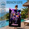 Benutzerdefinierter Name Fantasy Night Trio K-Pop Strandtuch Mikrofaser Strandtuch, Leicht und Schnelltrocknend, für Sommerreisen, Schwimmbad Geschenk