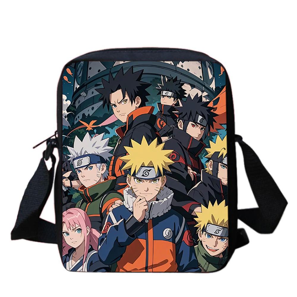 NARUTO Anime Kids Crossbody Bag,Lightweight&Durable, Adjustable Straps,Secure Zipper,for School & Daily Use,for Boys&Girls 5-11