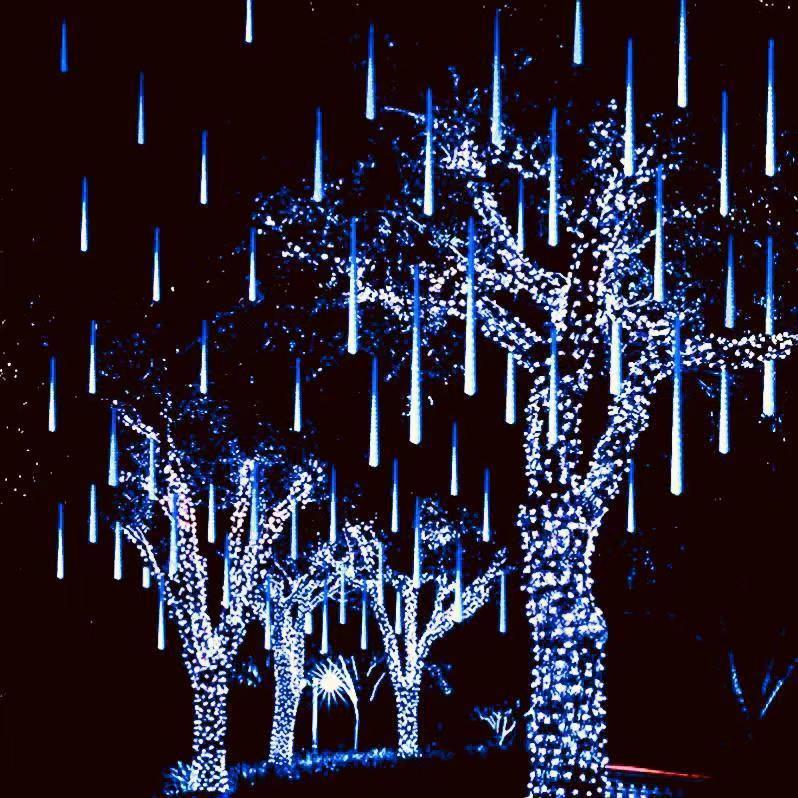 Solar Waterproof LED Meteor Shower String Lights for Outdoor Trees & Festival Decorations