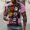 Men's and Women's Summer Fashion HD 3D Printing Abstract Art Print T-shirt Casual Polyester Round Neck Casual Short Sleeve