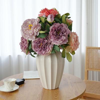 Peonías Grandes Flores Artificiales de Peonía 49CM Flores Artificiales Para Boda Decoración del Hogar