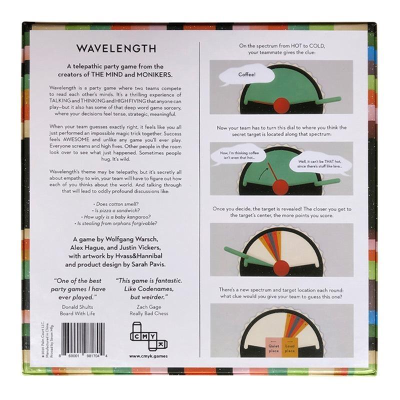Board Game Wavelength, Casual Party Board Game, Family Telepathic Interactive Game, English Version, for 2‑12 Players