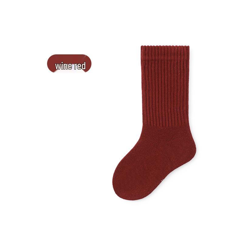 Children's Mid-Calf Cotton Socks for Boys and Girls - Spring/Autumn Style, Loose-Top Princess Design, Infant & Student Sports Socks.