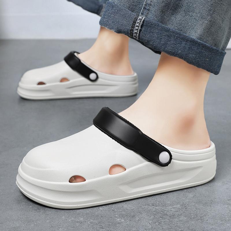 Fashion Summer Fashion Sandals Waterproof Slippers Men Shoes Outdoor Slides Soft Sole Garden Shoes Clogs EVA Beach Sandals Home Slippers