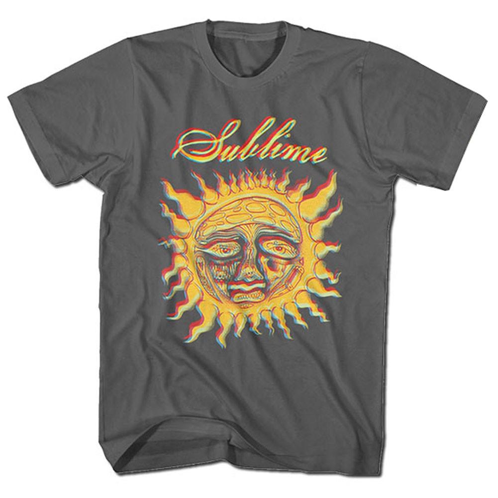 Men s Sublime Yellow Sun Slim Fit T-Shirt Mens Womens Tees Top X Charcoal S