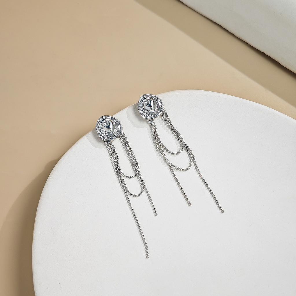 Fashionable Tassel Earrings with Shimmering Zircons for Trendy Girls