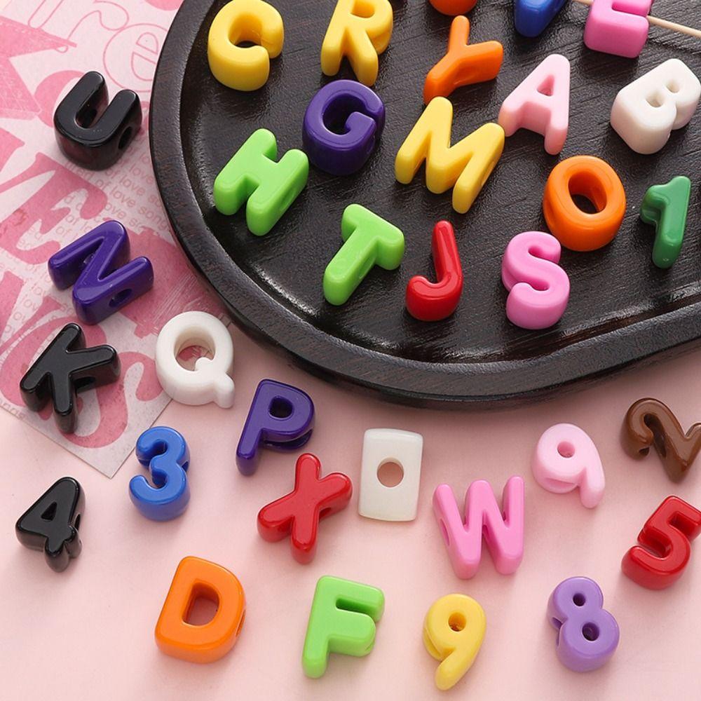 50Pcs Y2K Acrylic Pendant DIY Jewelry Making Charm Minimalist Letter Pendant  Jewelry Accessories