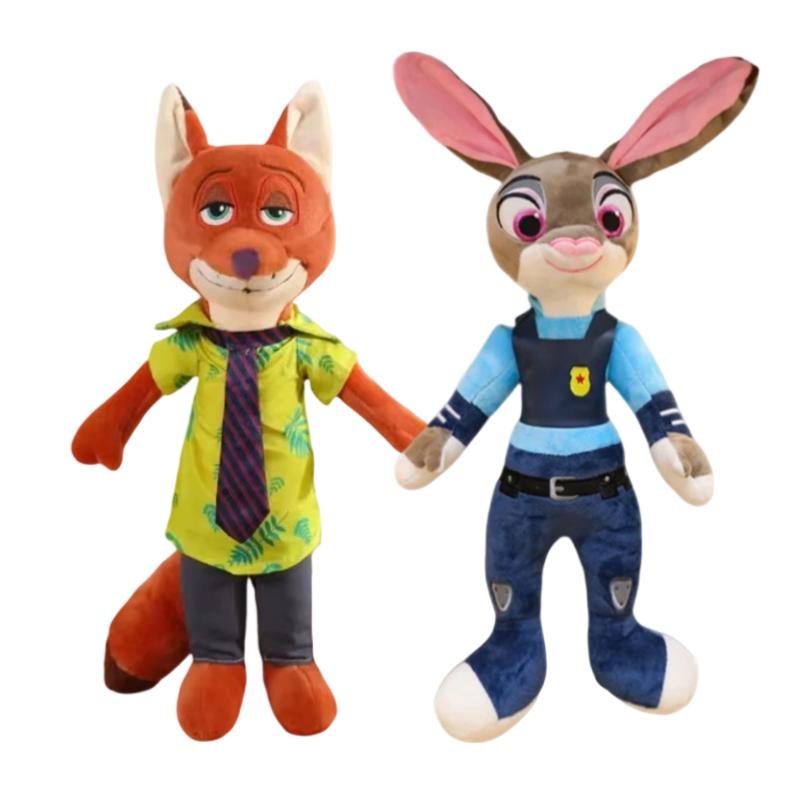 40Cm Kawaii Zootopia Nick Wilde Judy Hopps Plush Doll Plaything Anime Latest Sofa Room Decoration Children'S Birthday Present