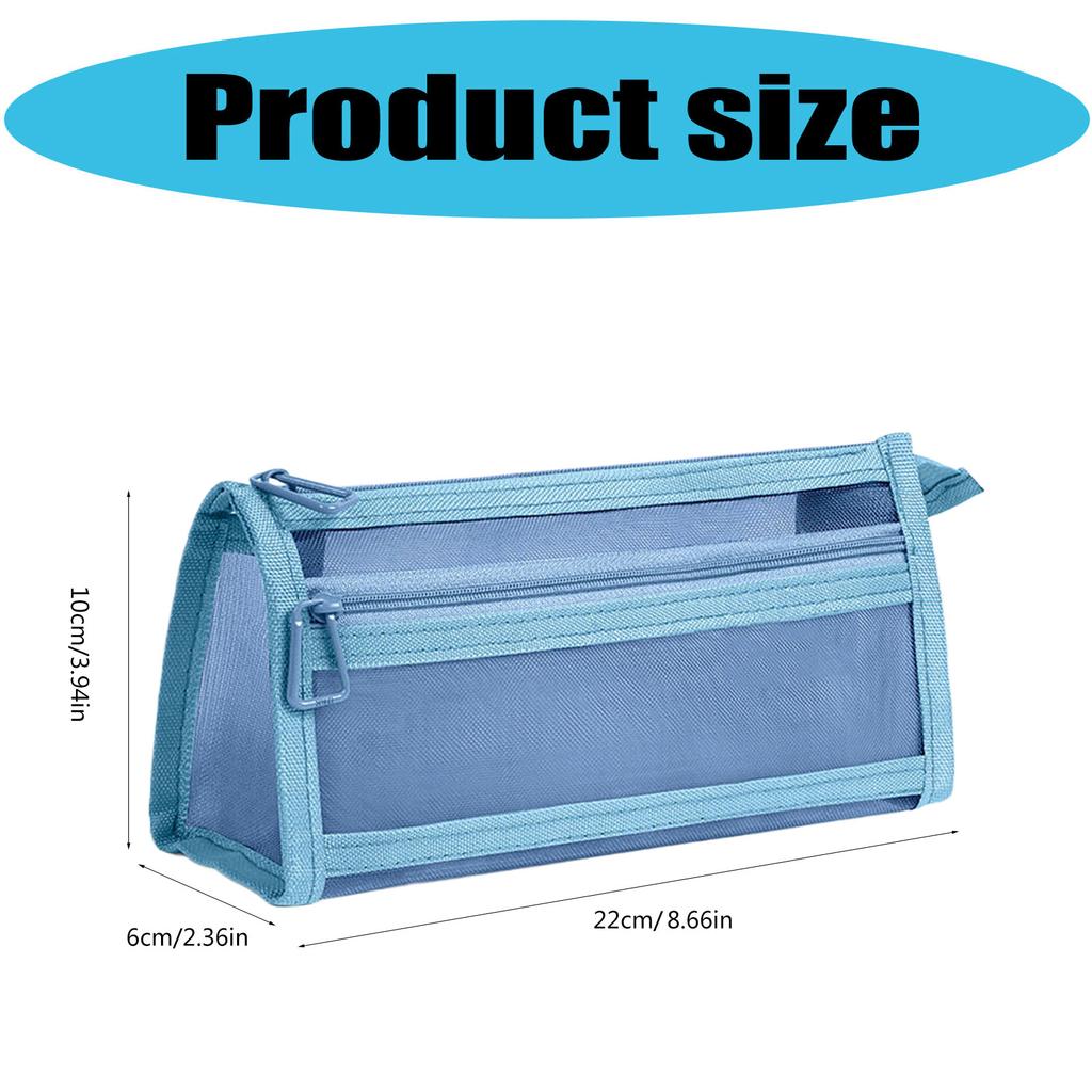 Transparente Stiftetasche Doppelschichtig Netz-Stiftbeutel Netztasche Große Kapazität Stifttasche Schulsachen für Mädchen