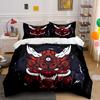 Japanisches Oni-Masken-Design-Set Weiche Bequeme Bettbezug-Bettwäsche-Set Enthalten 1*Bettbezug & 2*Kissenbezüge, Geschenk