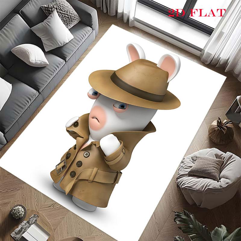 Rabbids Invasion Joy Carpet Rug for Living Room Bedroom Home Sofa Decoration,Kids play Nonslip Floor Mat