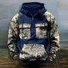 Men  Quater-Zip Pullover Vintage Sweatshirt Casual Long Sleeve Cargo Hoodies With Pocket