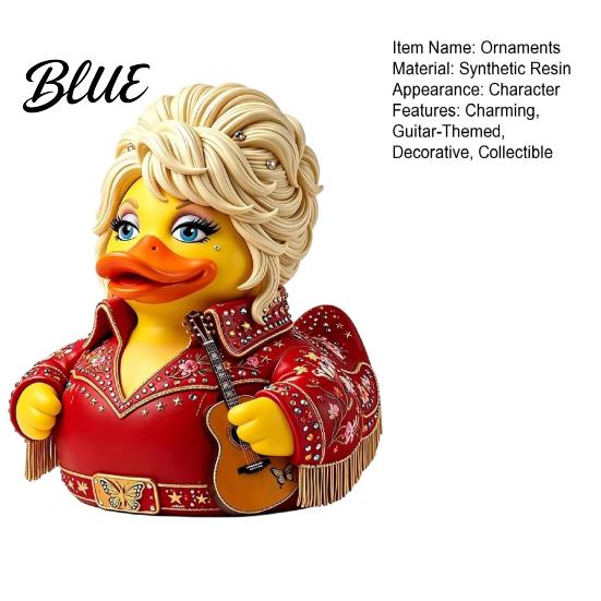 Detailed Miniature Guitar Statue Parton Memorial Duck Dolly Duck Figurine Country Music Statue Guitar-Themed Legend Commemorative Item Decorative