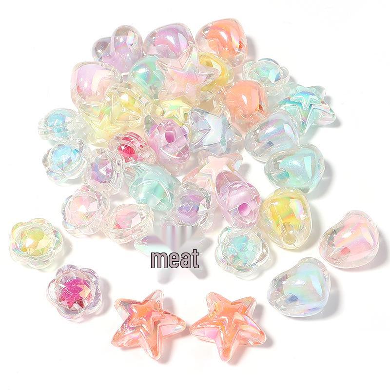 DIY Handmade Round Bead Jewelry Kit: Includes Colored Beads for Phone Chains, Hair Ties, Bracelets, and Necklaces.