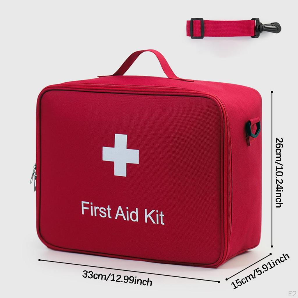 First Aid Bag Storage Emergency Supply Organizer Empty with Top Handle and Shoulder Strap for