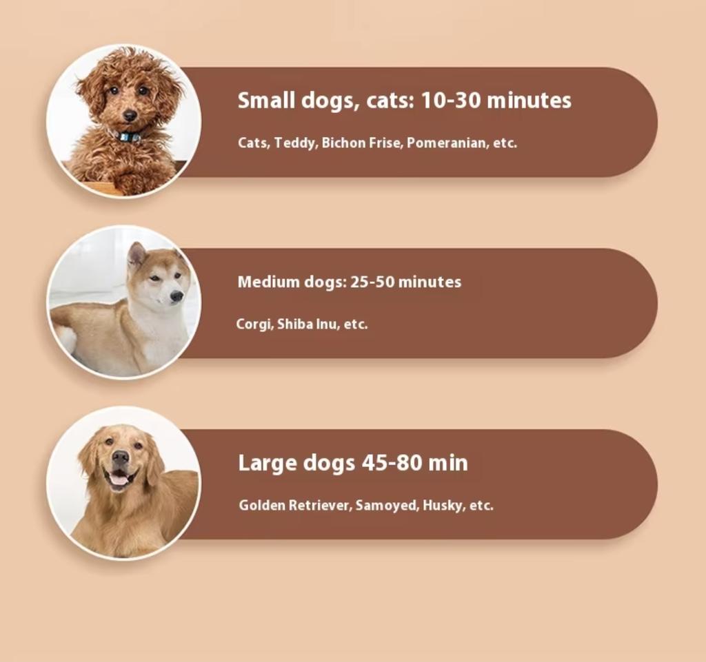 3-in-1 Safe Portable Pet Hair Dryer Brush Ergonomic Handle Adjustable Temperature Grooming Comb Brush for Cats Dogs Indoor Bath