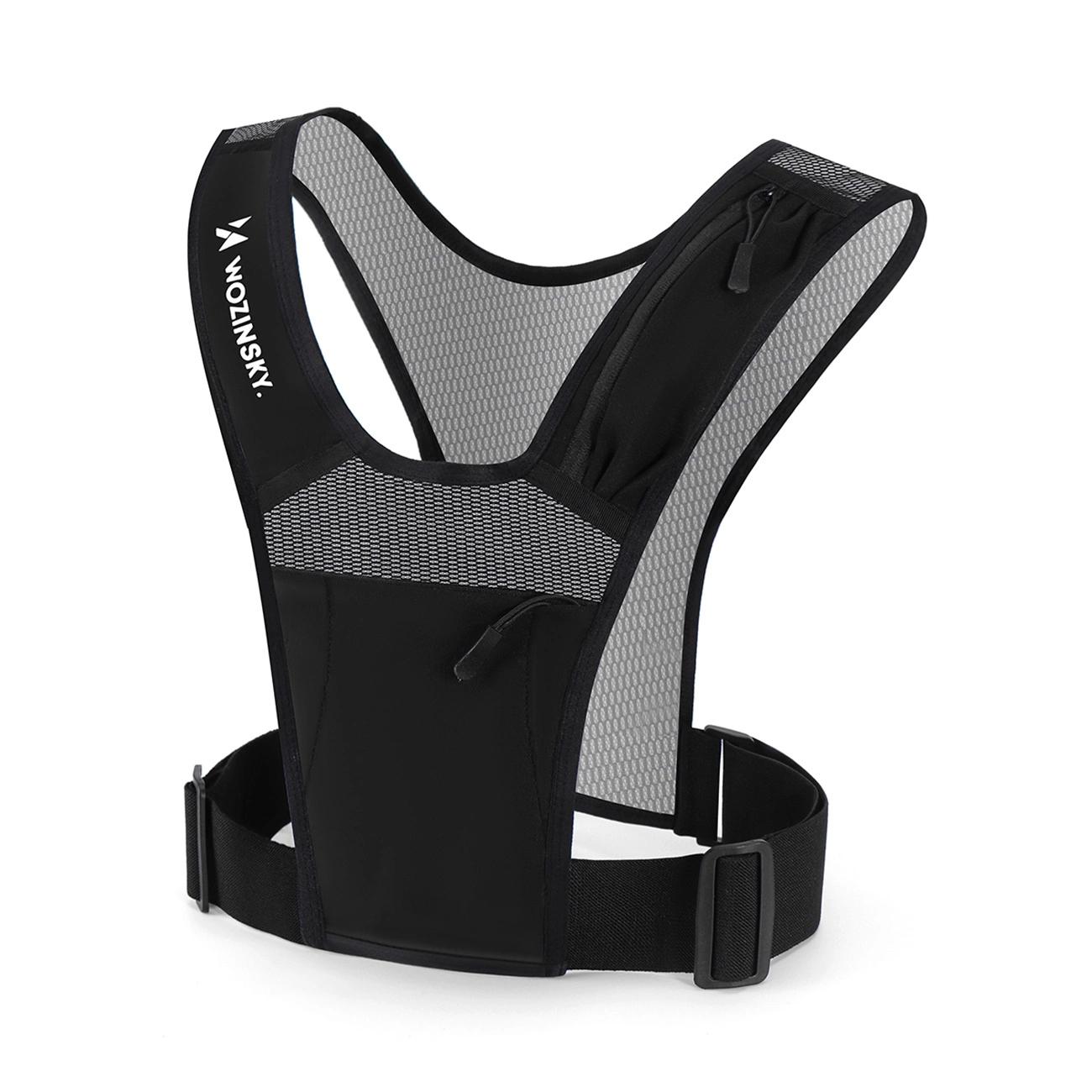 Gilet Wozinsky Wkdb1 Da Corsa Riflettente Con Tasche - Nero