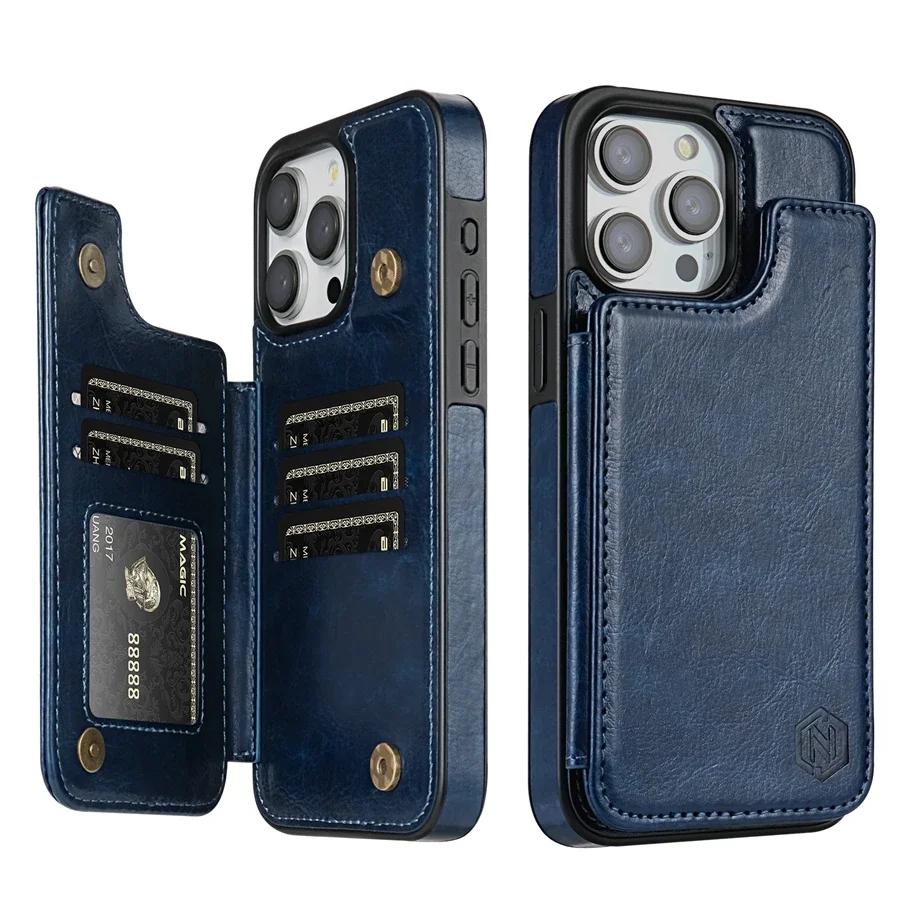 Wallet RFID Blocking Layer Protect Anti-Theft Magnetic Leather Case For iPhone 15 Pro Max 14 Plus 13 12 11 SE 2022 X XS XR 8 7