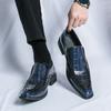 Men's Shoes Large Size Chelsea Leather Shoes Foreign Trade Pointed Small Leather Shoes Men's Size 37-45 One-pedal Lazy Shoes Men
