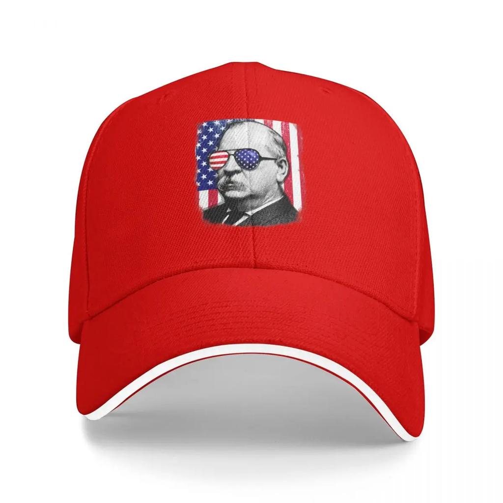 Grover Cleveland US flag TShirt 4th of July Baseball Cap Gentleman Hat Wild Ball Hat Hip Hop Women Hats Men's