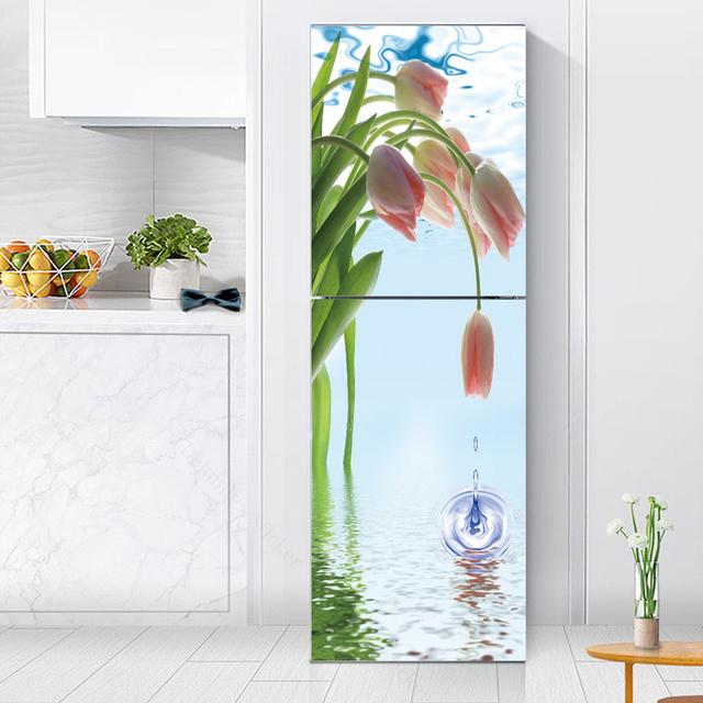 

Наклейки с розами на холодильник, обои для кухни, виниловый плакат, наклейка на холодильник, домашний декор, спальня, новогоднее украшение 60x180cm(1 pcs)