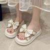 Fashion Women Slippers New Summer Casual Shoes Versatile Thick Sole Sandals Woman Outwear Bow Beach Slippers Sexy Slides Zapatos Mujer