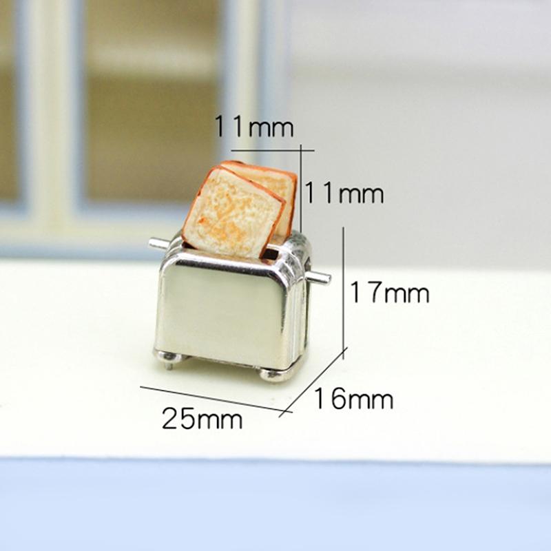 Dollhouse Mini Toaster With Toaster Doll House Creative Kitchen Breakfast Toaster Cute Home Decor