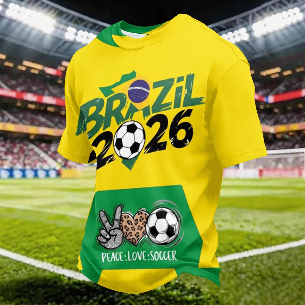 Men’s Lightweight Mesh Crew Neck Short Sleeve Top with Football Print Quick Dry Breathable Casual Athletic Shirt