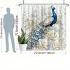 Blue Peacock With White Roses Shower Curtain 3D Artistic Design Waterproof Bath Decor Royal Luxury Bathroom Curtains