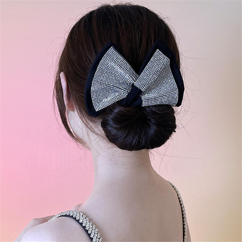 Fashion Ladies Headband Sequined Bow Tie Meatball Headdress