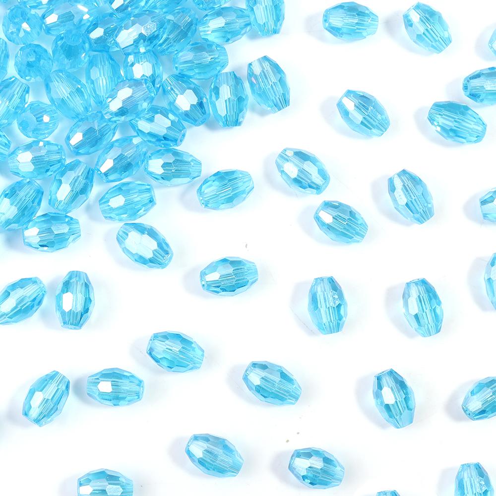 50pcs/lot 6x8mm Multicolor Oval Crystal Beads Faceted Loose Spacer Glass Rice Beads For DIY Charm Bracelet Earrings Accessories