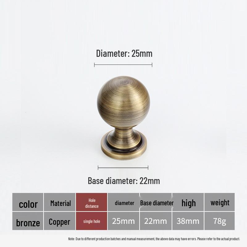 Antique Bronze American Retro Brass Cabinet and Wardrobe Drawer Handle