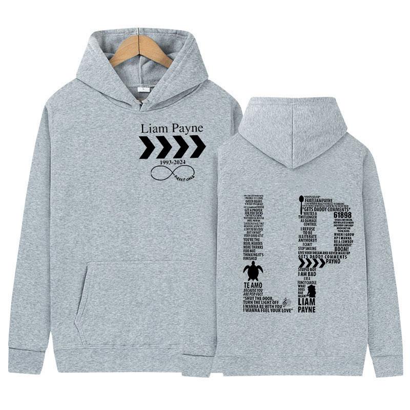 Liam Payne Marken-Buchstaben-Print Hoodie Herren Damen Lässig Herbst/Winter Mode Sweatshirt Retro Übergroßer Pullover Kapuzen-Streetwear