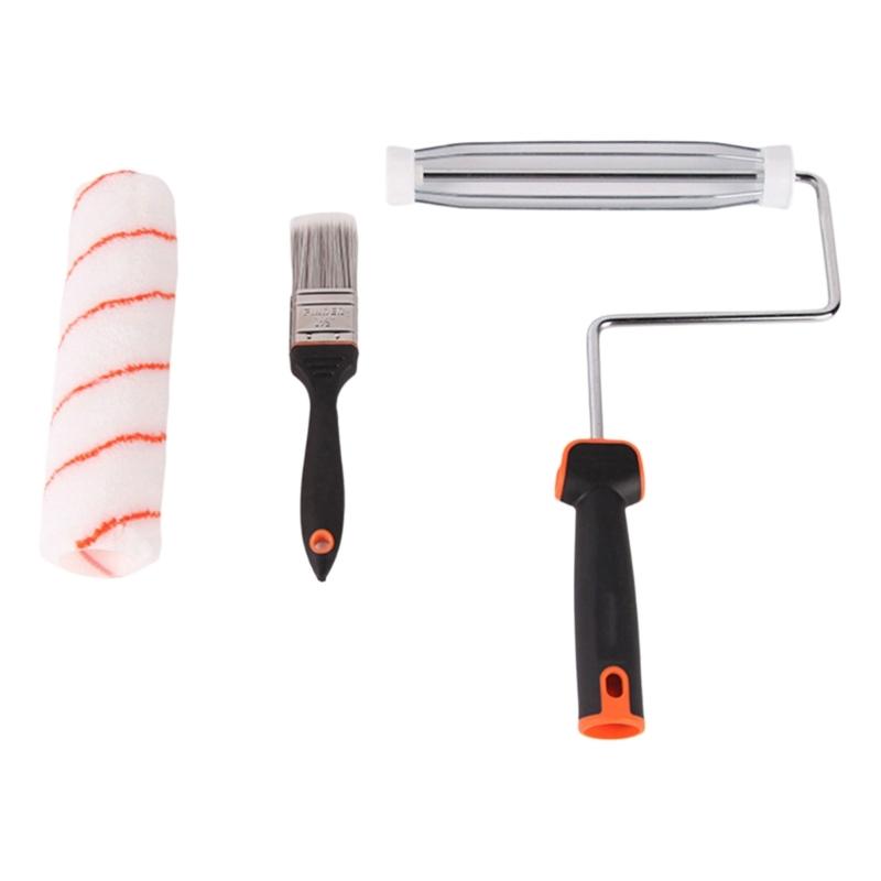 8Pcs Paint Roller Set Paint Brush Paint Tray Roller Paint Brush Wall Painting Roller for Professional Home Owners