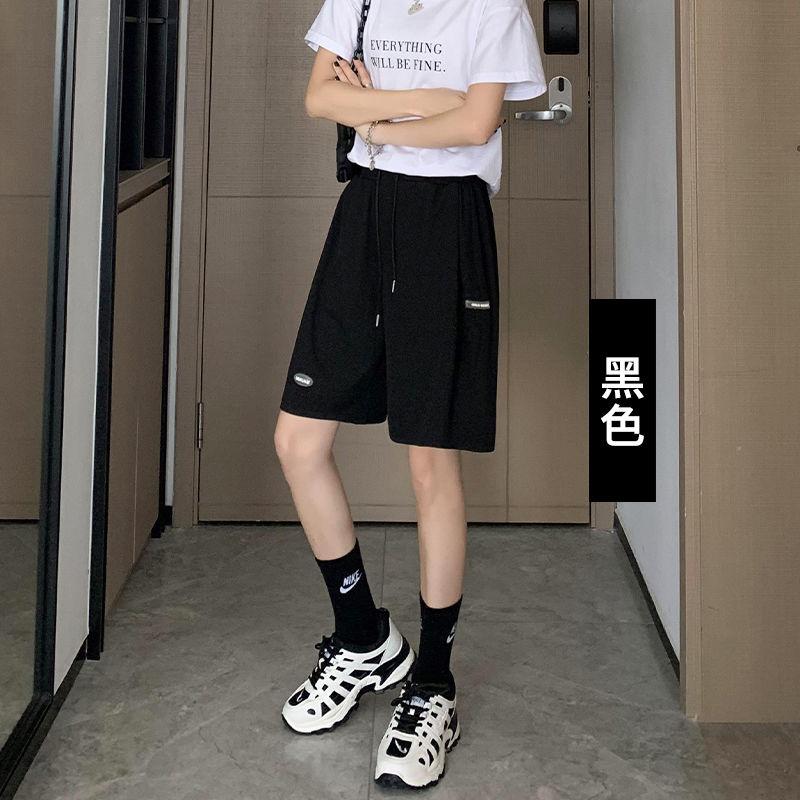 High-waisted Thin Ice Silk Casual Shorts for Women In Women's Summer New Loose Wide-leg Large-size Fat Five-point Sports Pants for Women