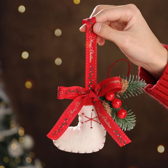 Christmas Ornament Small Boot Mitten Santa Snowman Gingerbread Man Xmas Tree Hanging Ornament Holiday Decorative Car Pendant for Wall Window Decor