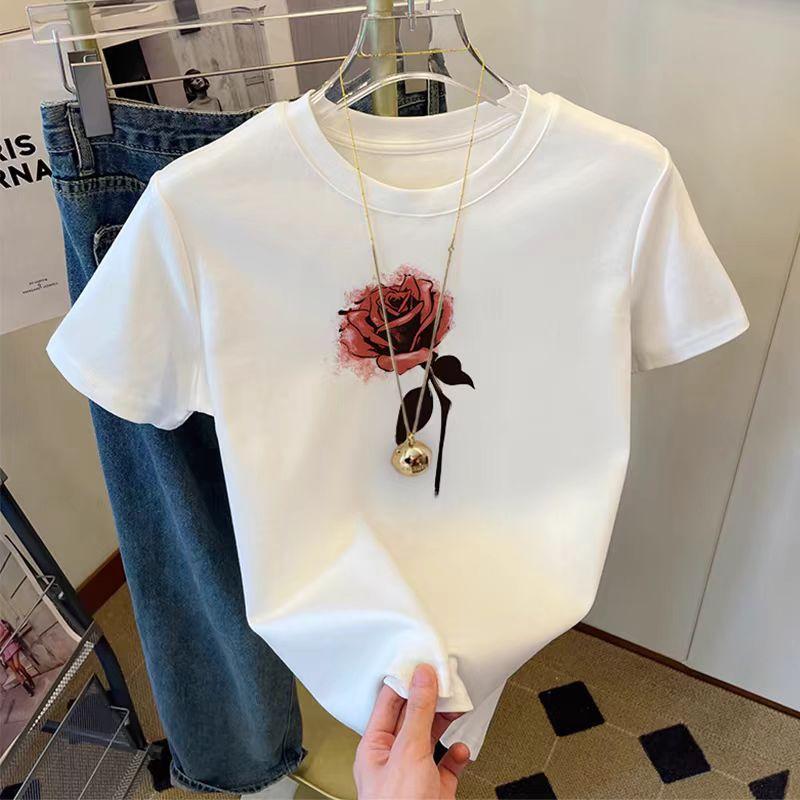2025Printed Short Sleeve Plus Size Women's Short Sleeve T-Shirt Summer Loose Women's T-Shirt High Quality Letter Pattern CCXX209