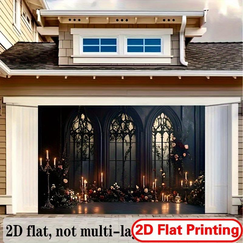 2D plane a Gothic arched window banner - Medieval style suitable for home decoration