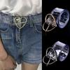 Women Long Transparent Belt Heart Pin Buckle Waist Female Belt Waistband Gift