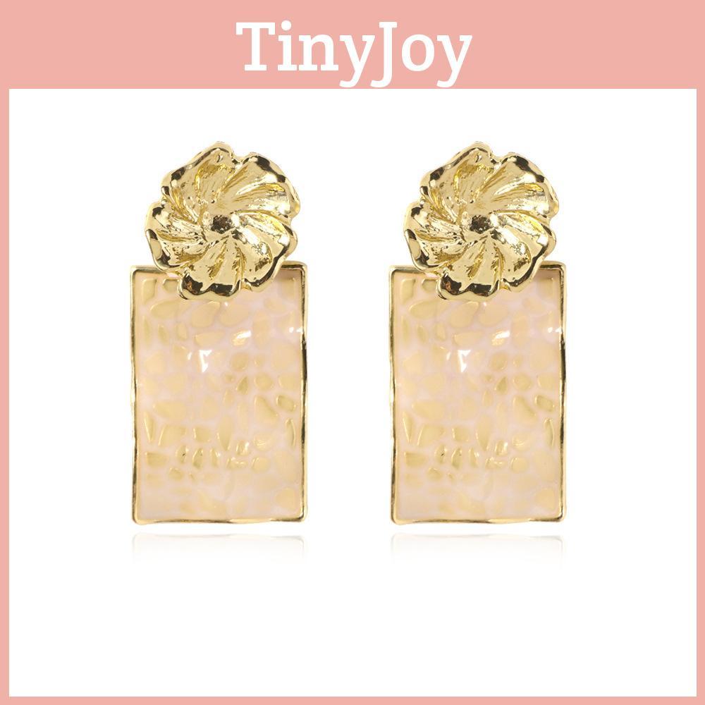 Trendy Alloy Flower Earrings Multicolor Rectangular Fashion For 2021 Women