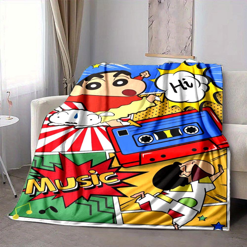 1PC Crayon Shin chan Blanket Lightweight Flannel Throw Blanket for Sofa, Bed, Travel, Camping, Livingroom, Office, Couch