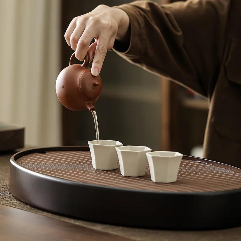 Bamboo Tea Tray for OnePerson Portable Water Storage Small Tea Table Set Kung Fu Dry Brewing Living Room Desktop Decor Accessory