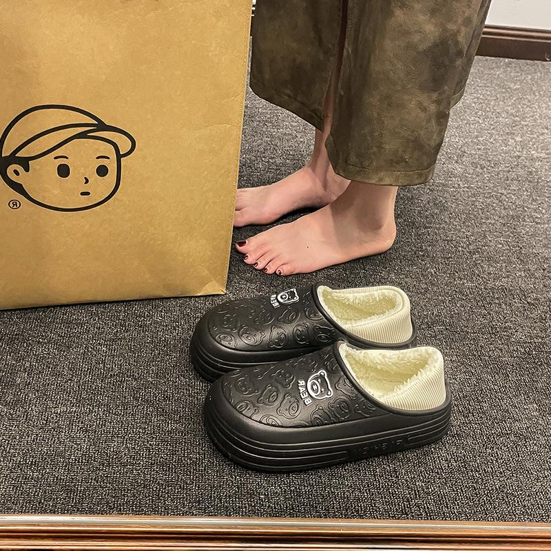 Cartoon new soft-soled cotton shoes winter velvet warm non-slip waterproof shoes thick-soled outdoor snow boots cotton shoes