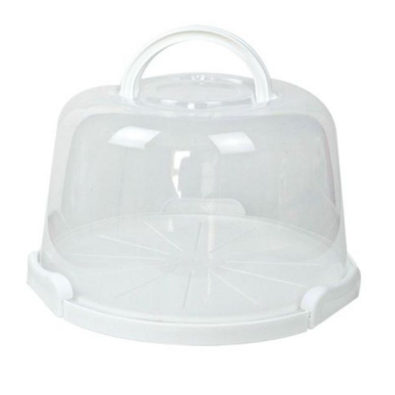 Cake Carrier with Lid and Handle Dustproof Round Cake Cover Portable Cake Box for Doughnuts Camping Desserts Cookies Dishes