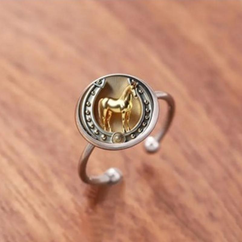 Fashion Creative Horse Pattern Ring Buckle For Women Wedding Jewelry Accessries Gift