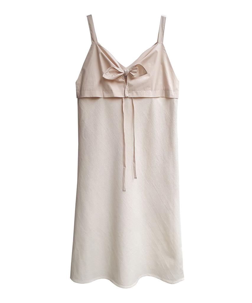NOFFICIALNOFFICE Ribbon Multi Dress Beige