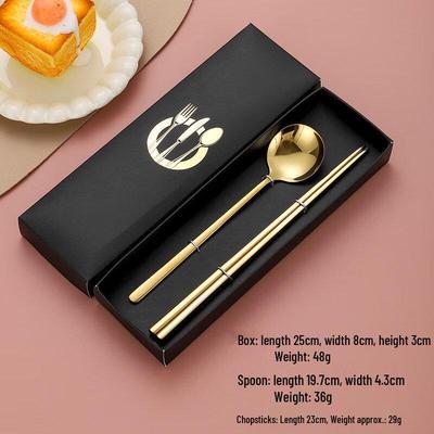 Set di bacchette e cucchiaio Wutuo in acciaio inossidabile 304