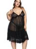 Camisón Transparente de Encaje Europeo y Americano para Mujer de Talla Grande
